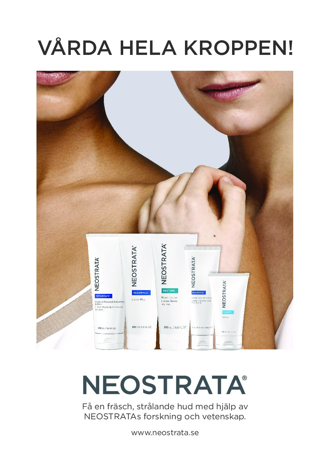 A4-skilt NEOSTRATA "Ta Hand Om Kroppen"