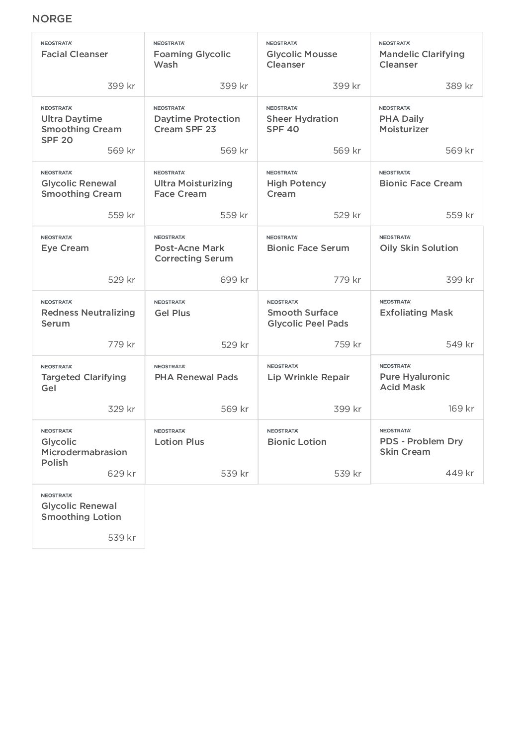 Hylleetiketter NEOSTRATA