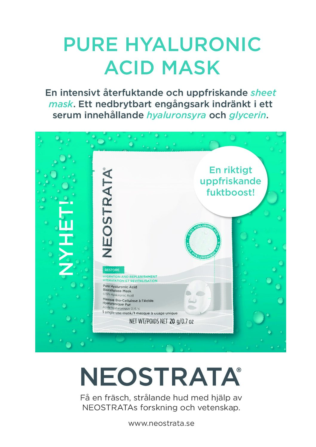 A4-skilt NEOSTRATA Pure Hyaluronic Acid Mask