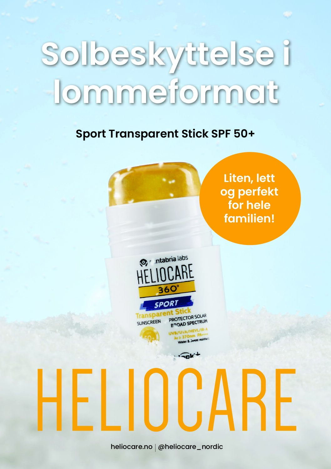 A4-skilt Heliocare Sport Transparent Stick