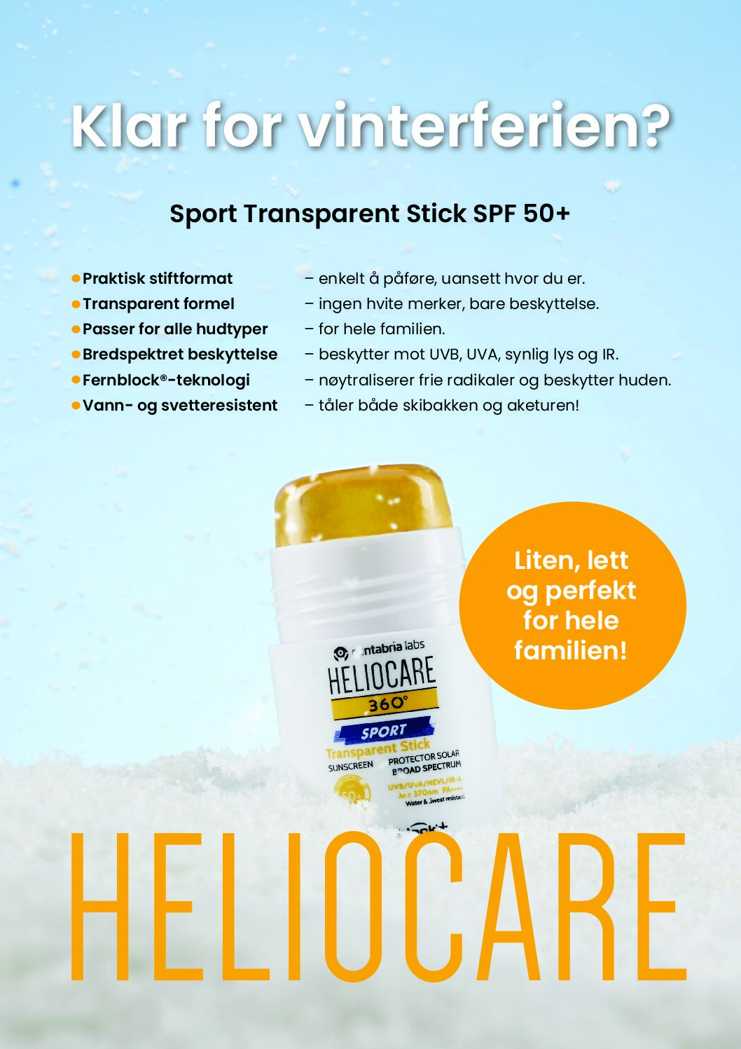 A4-skilt Heliocare Sport Transparent Skick