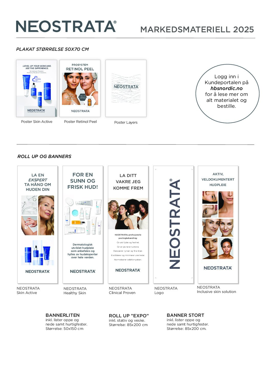 Oversikt over NEOSTRATAs markedsføringsmateriell