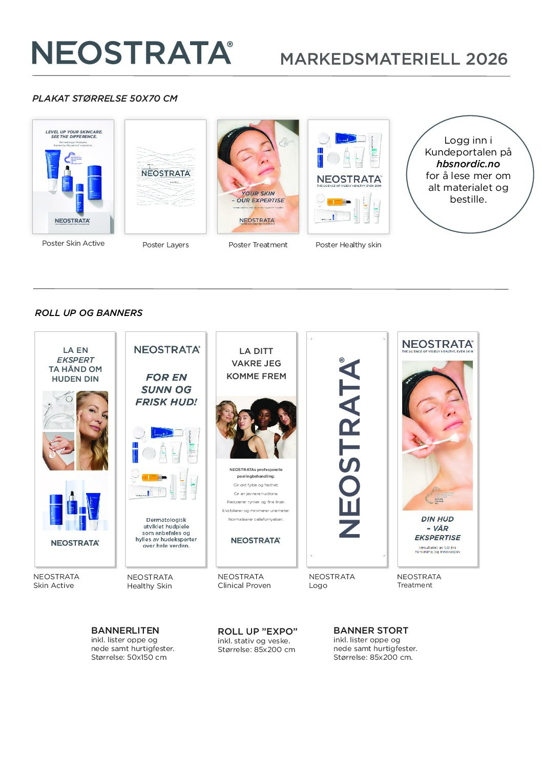 Oversikt over NEOSTRATAs markedsføringsmateriell