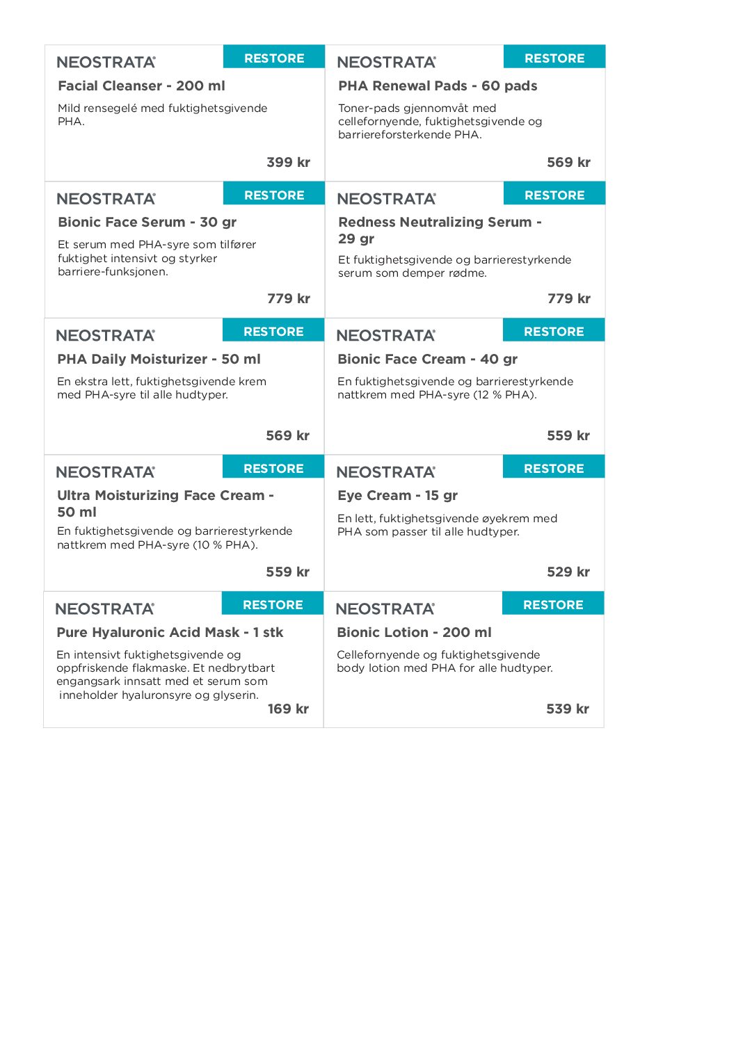 Hylleetiketter NEOSTRATA