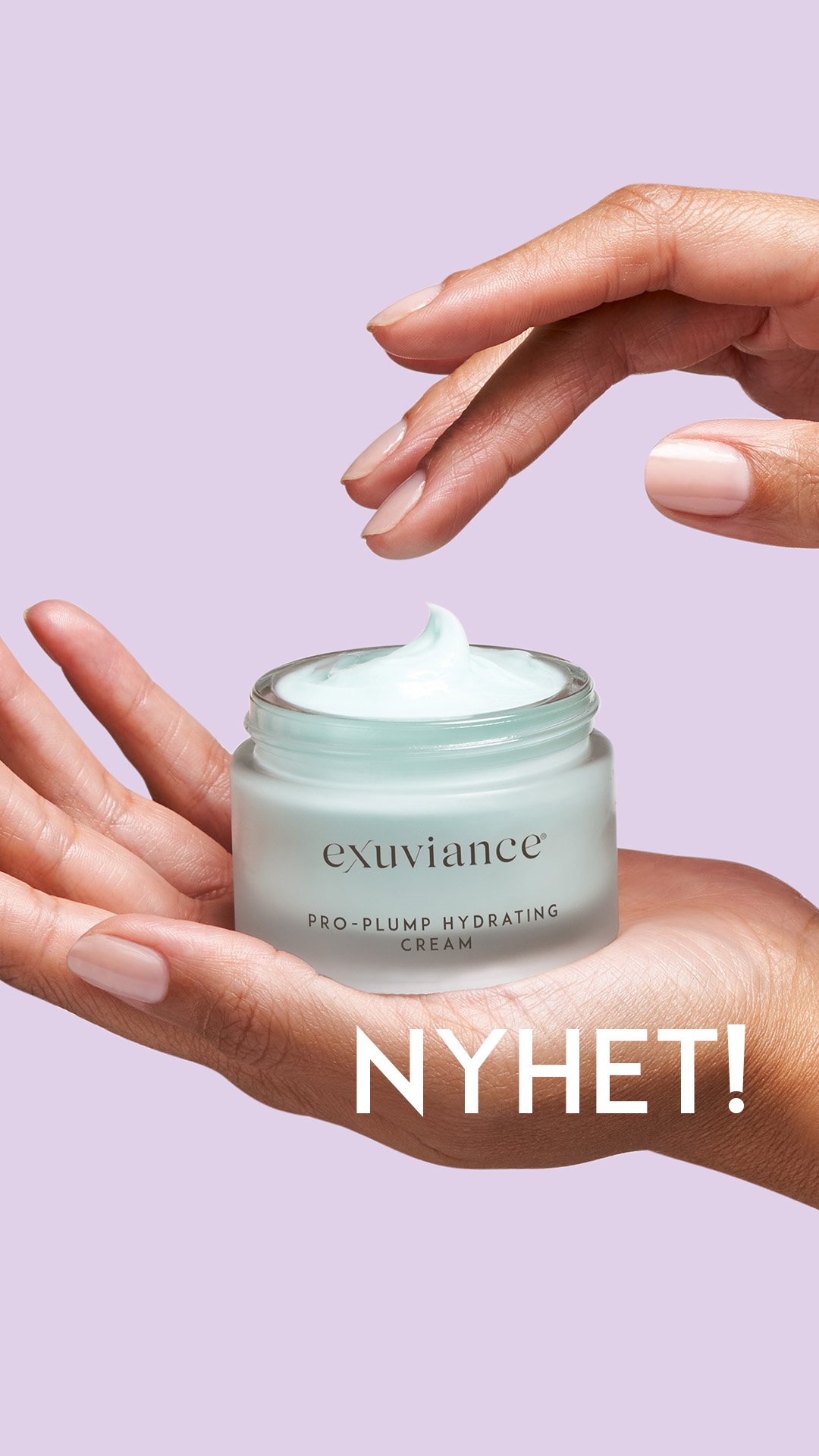 Bilde for sosiale medier Exuviance Pro-Plump Hydrating Cream hender NYHET story