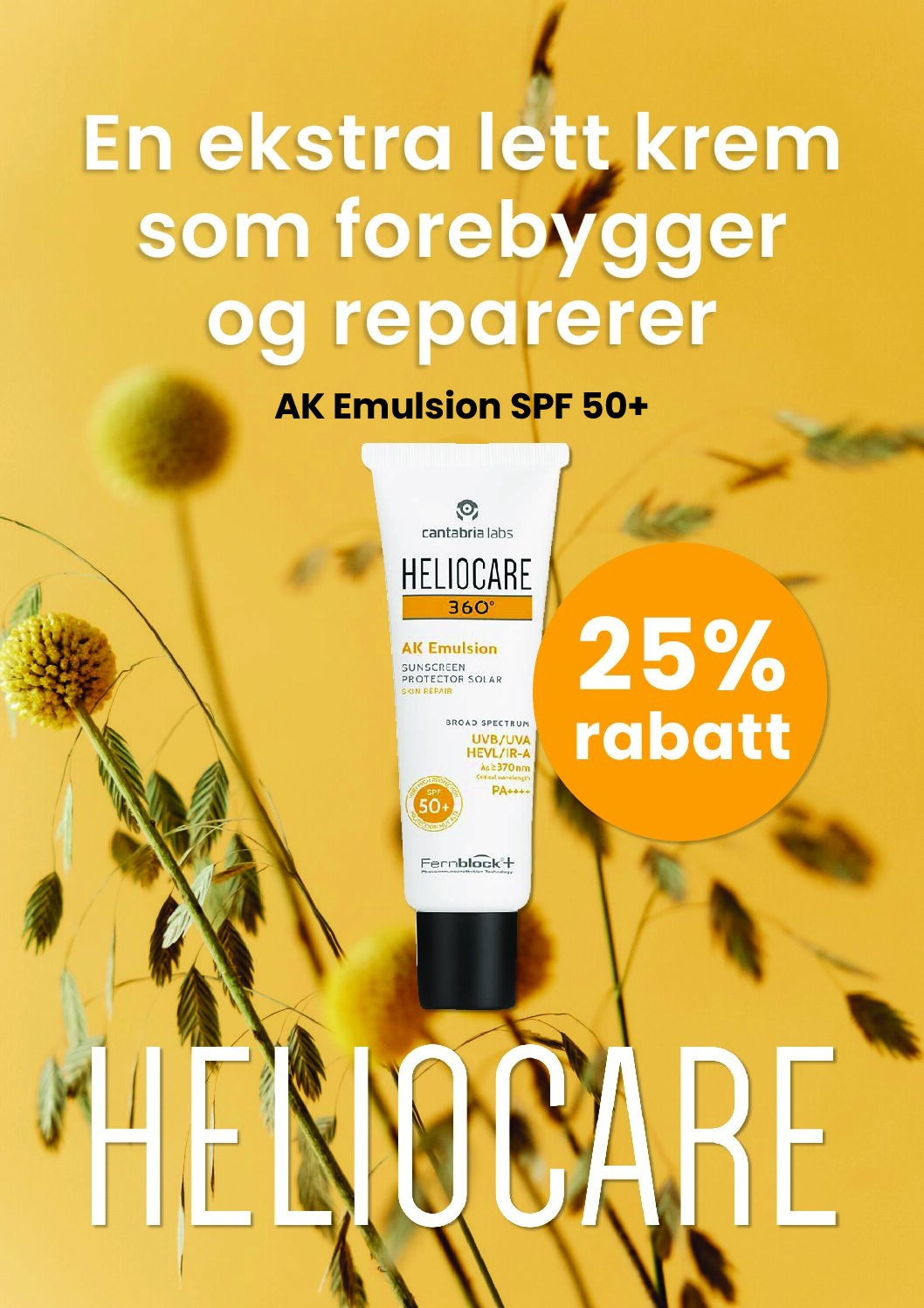 A4-skilt Heliocare Tilbud AK Emulsion