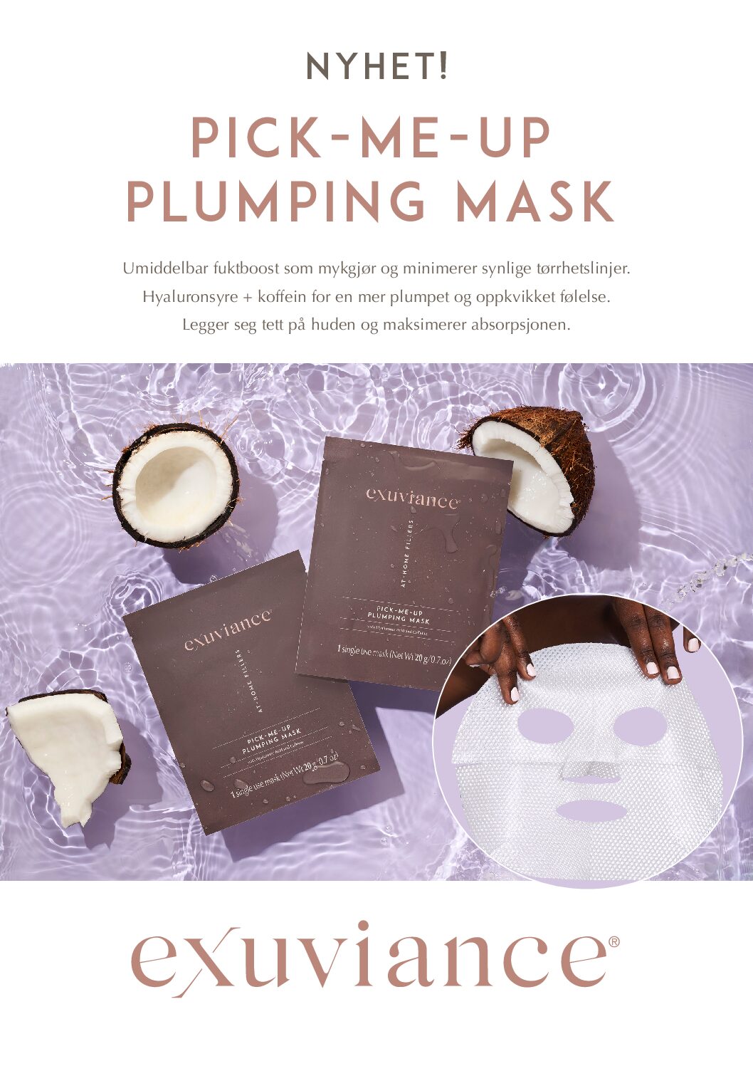 A4-skilt Exuviance Pick-Me-Up Plumping Mask